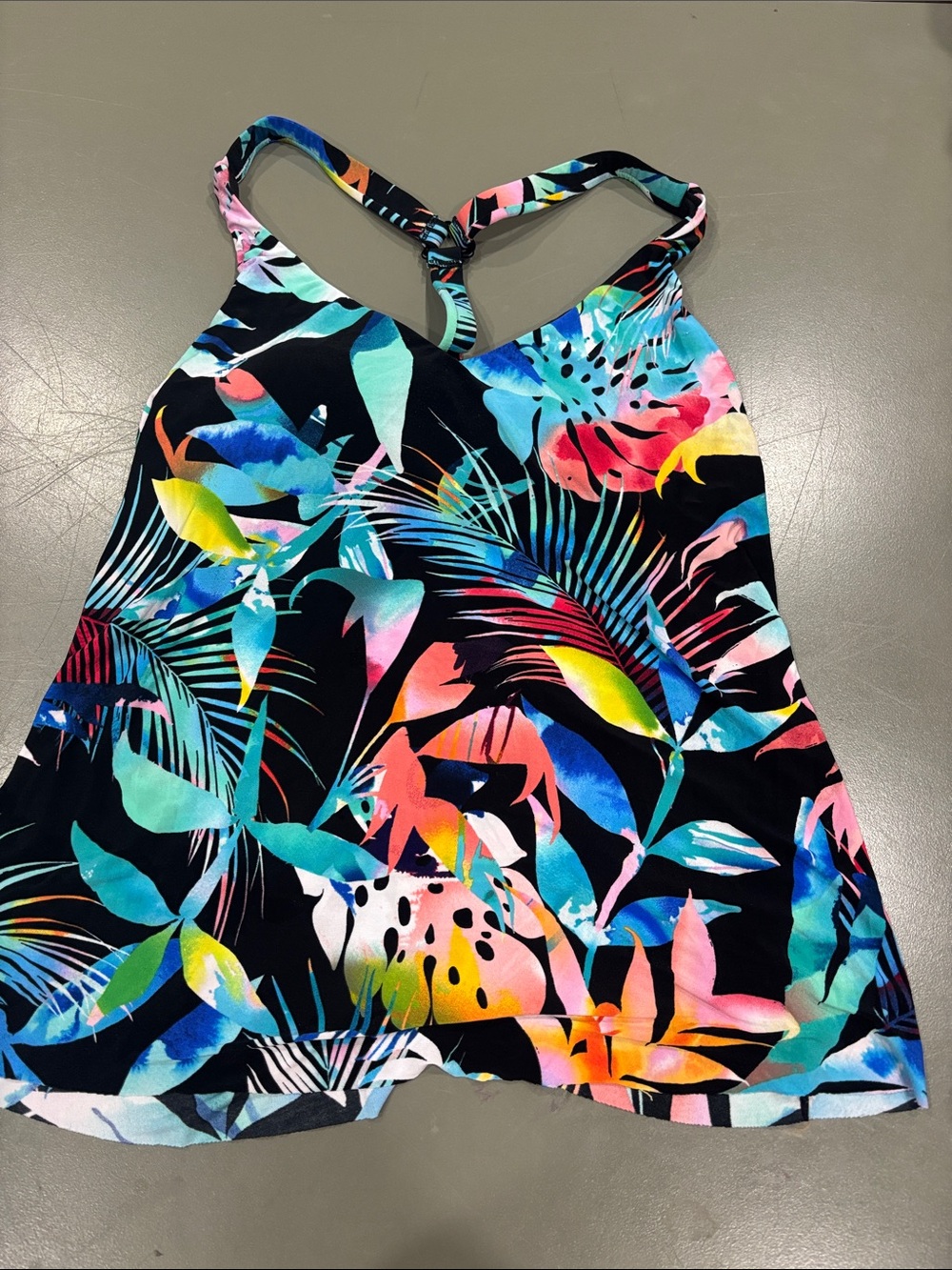 Women’s Tropical Floral One-Piece Swimsuit - Black Multi